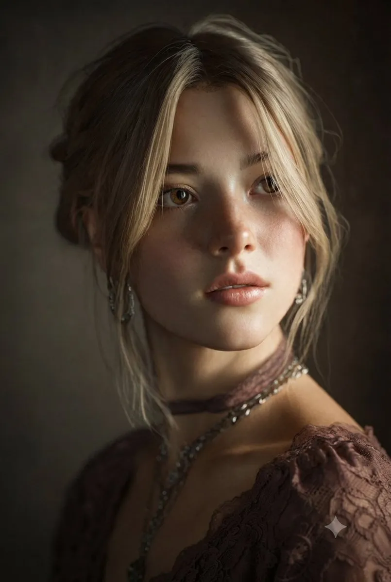 Painterly portrait with organic color