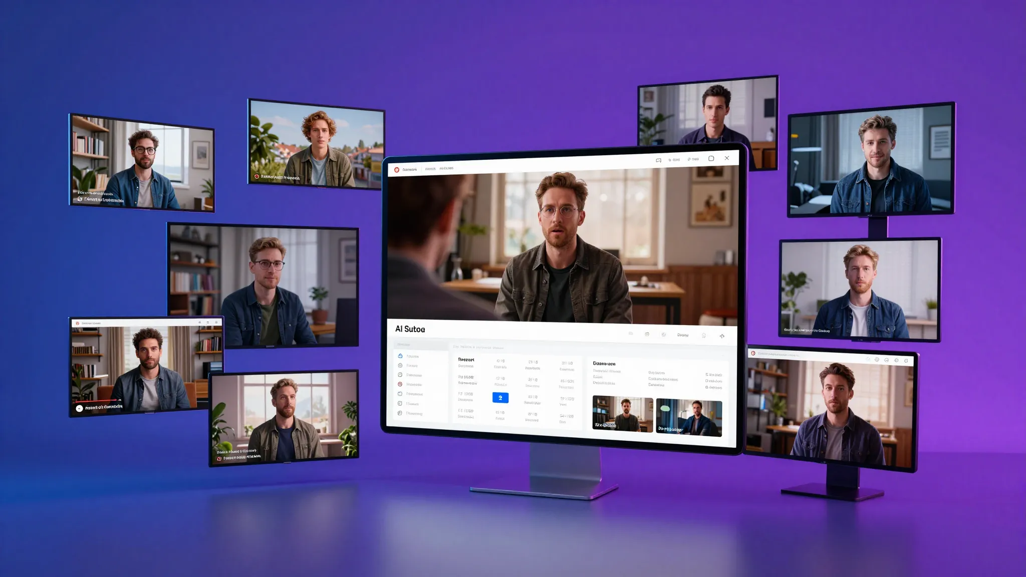 AI video generator comparison dashboard with creator reviewing video clips