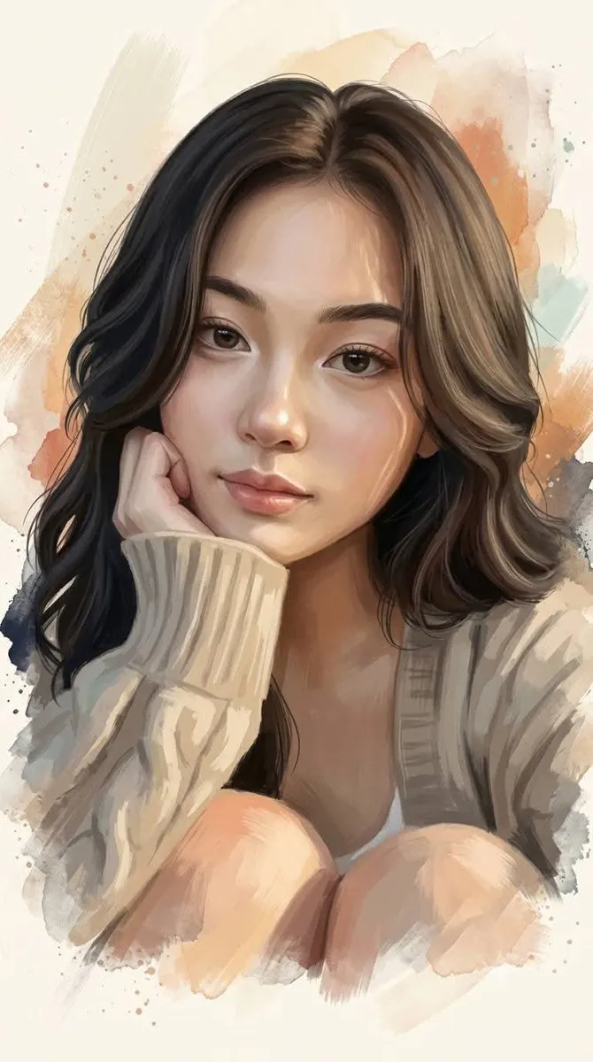 Editorial digital portrait painting