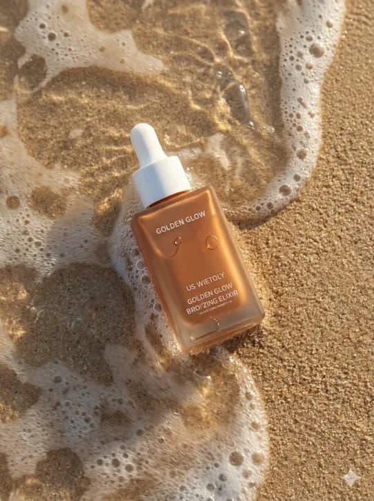 Summer skincare product arrangement