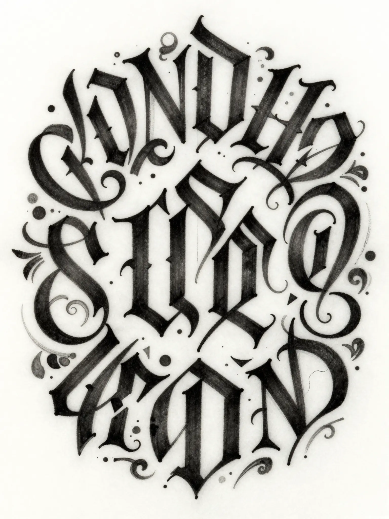 Ambigramm-Tattoo-Generator – alternatives anschauliches Konzept