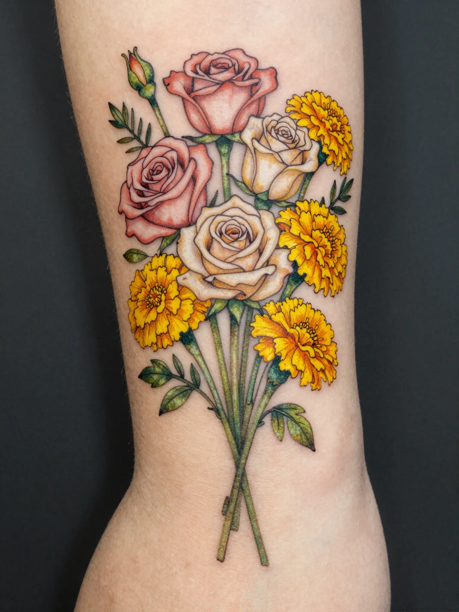 Birth Flower Tattoo Generator alternate illustrative concept