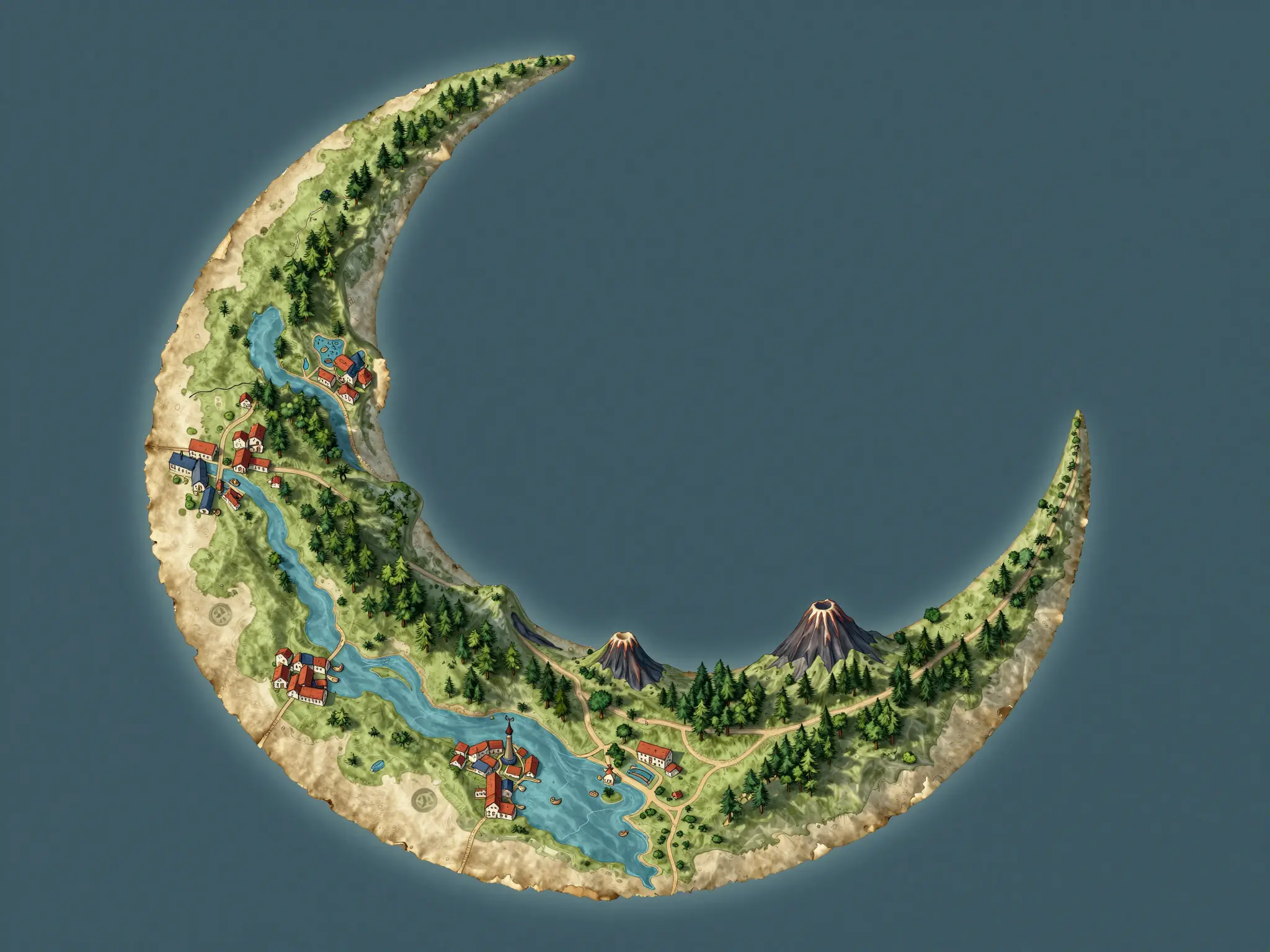 Concepto ilustrativo de Generador de mapas de fantasía