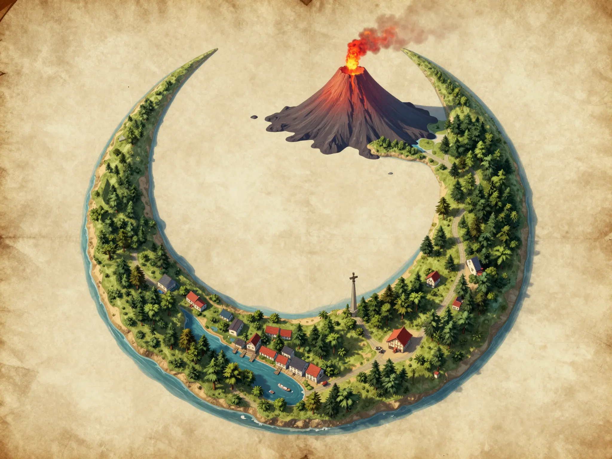 Concepto ilustrativo alternativo de generador de mapas de fantasía