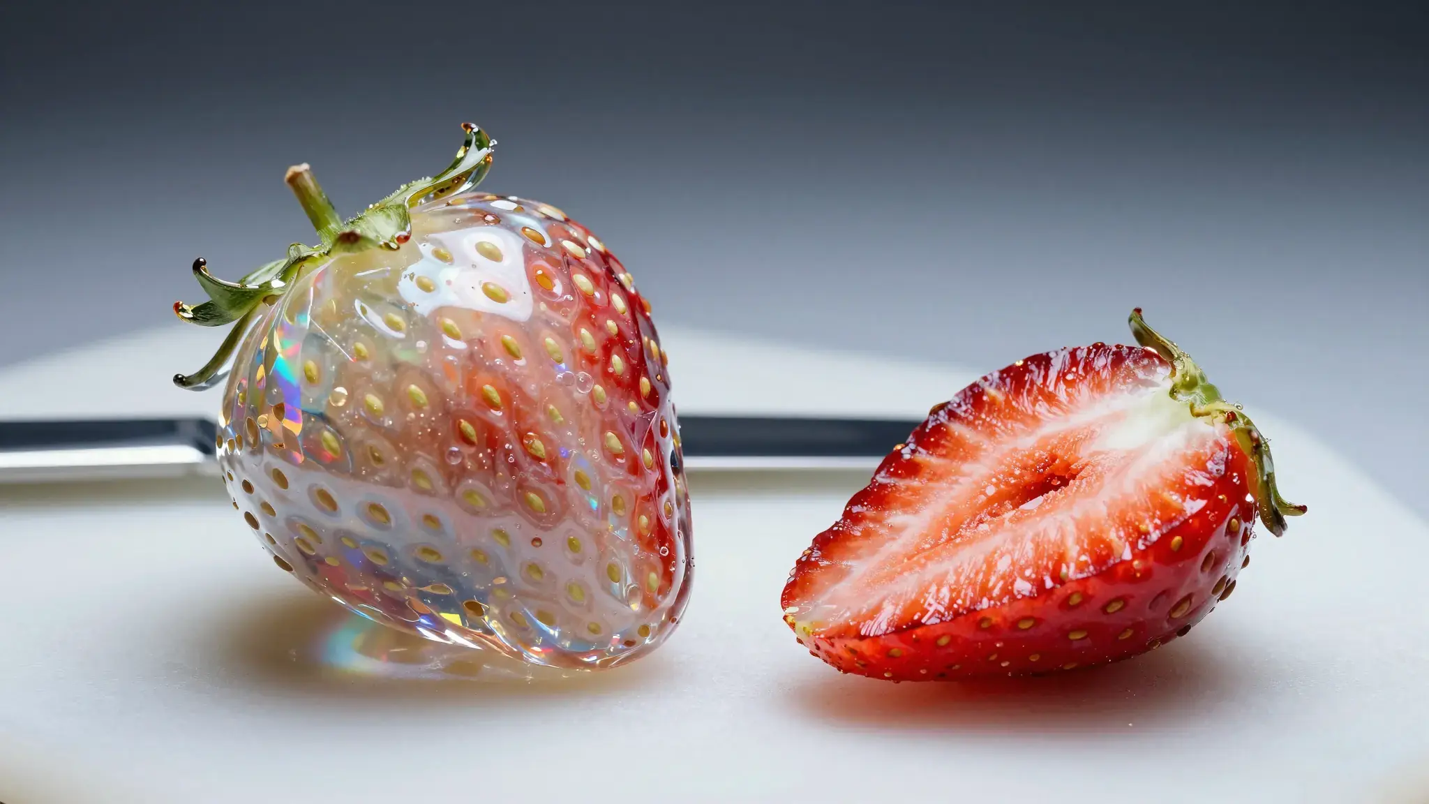Vista previa de Vídeo ASMR de corte de frutas de cristal