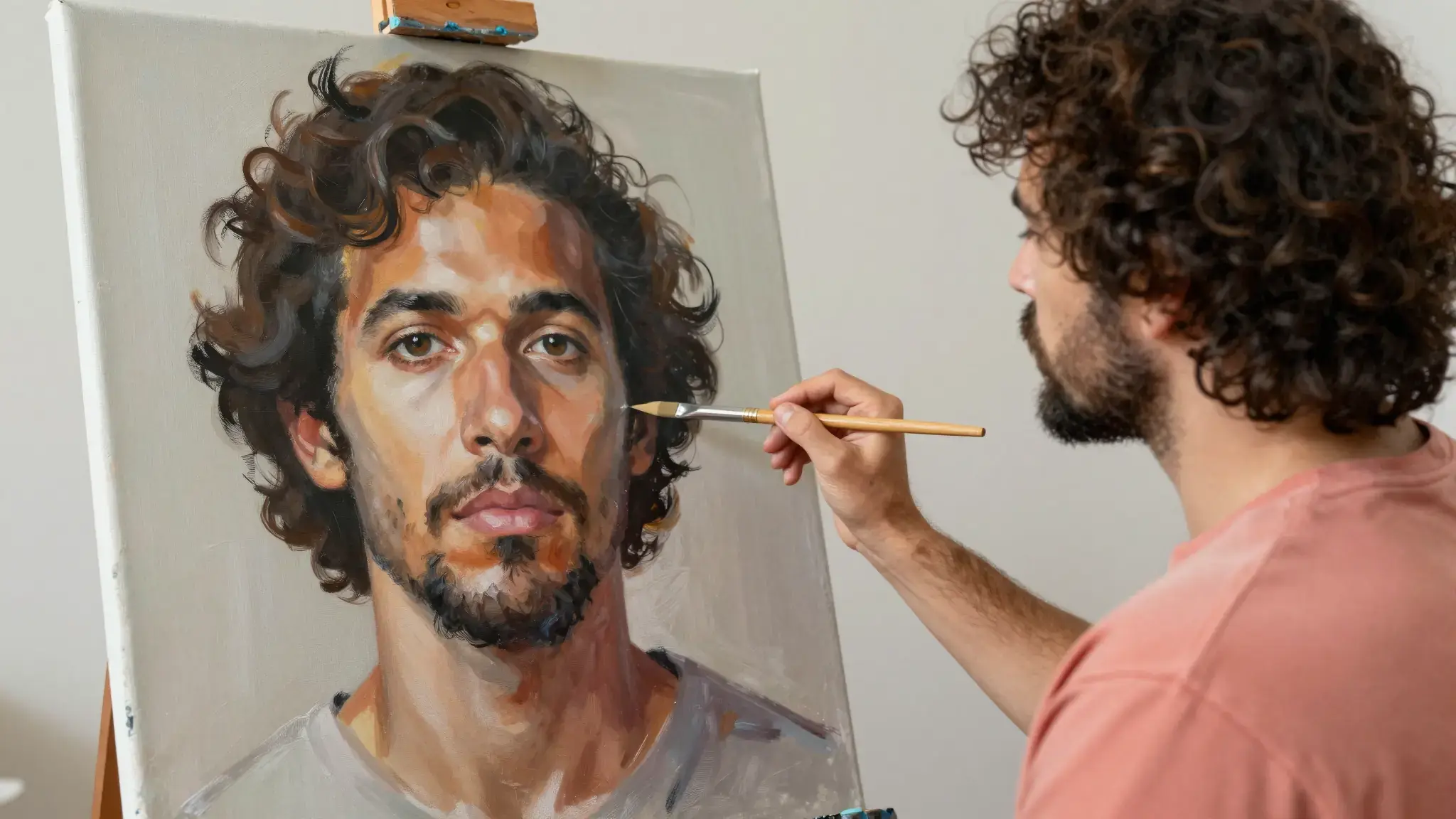 Vista previa de Con mi retrato al óleo